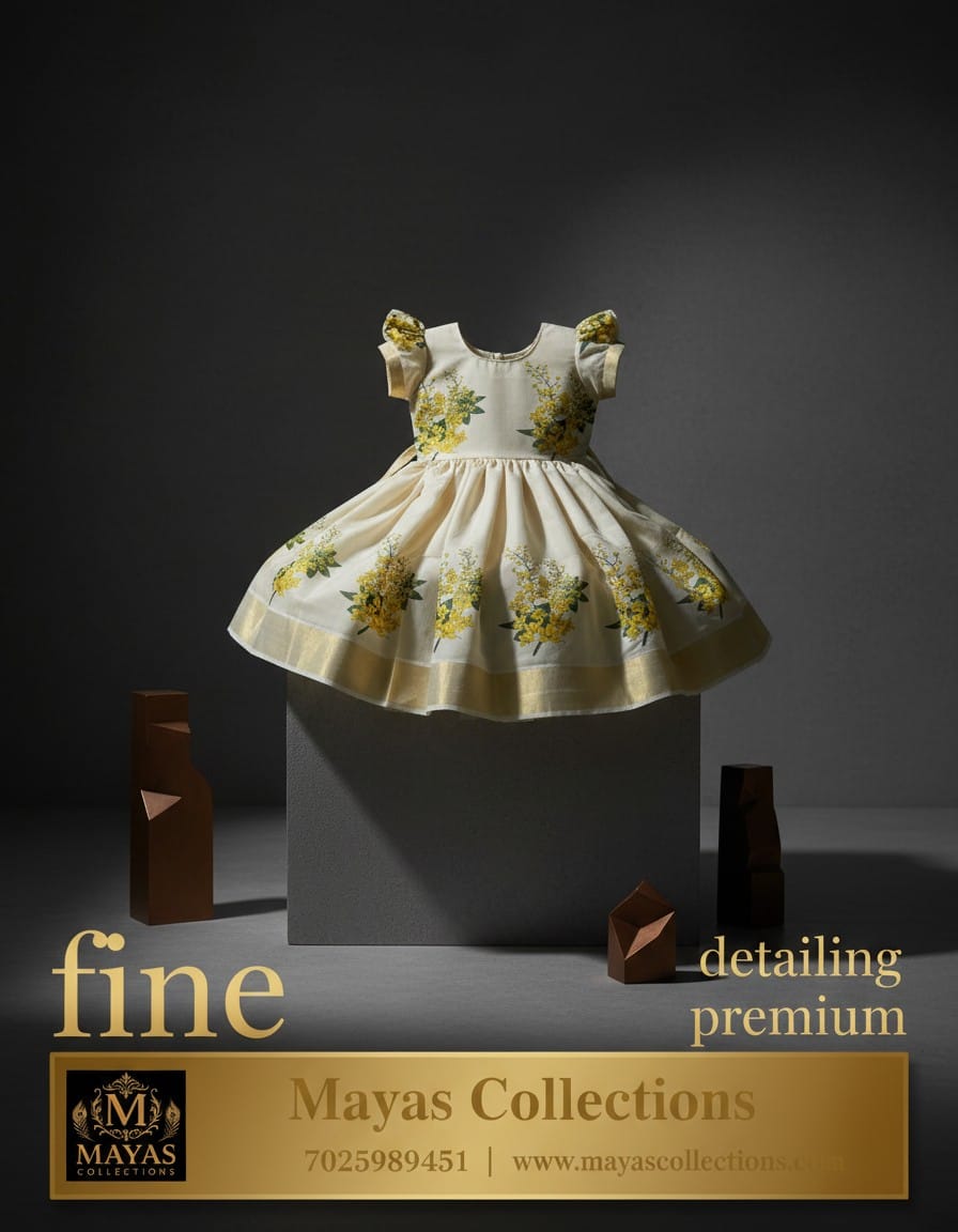 Mayas Traditional Print Frock for Girls